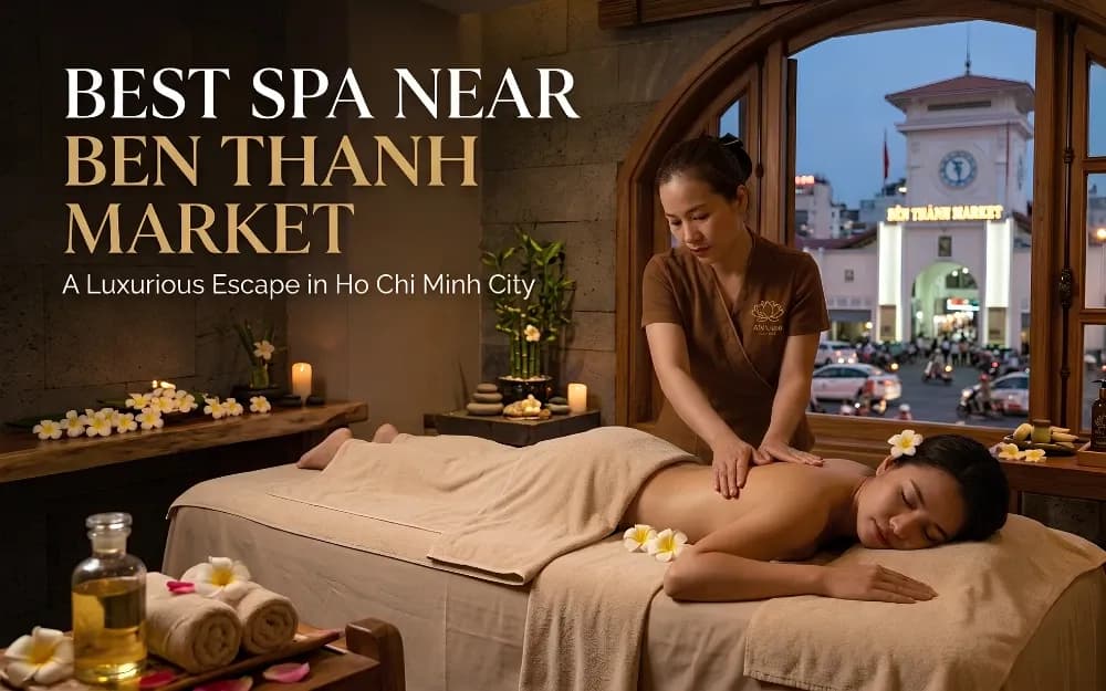 Relaxing massage therapy at a luxury spa near Ben Thanh Market, Ho Chi Minh City